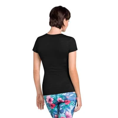 Odlo Women's Natural + Light Short-Sleeve Base Layer Top, Black, XL