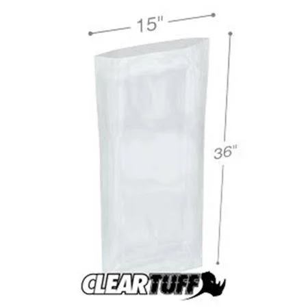 International Plastics PB21536 15 x 36 in. Clear Poly Bags 0.002 Gauge - Case of 500