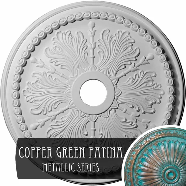 Ekena Millwork 1-1/2 in. x 27-1/2 in. x 27-1/2 in. Polyurethane Winsor Ceiling Medallion, Copper Green Patina
