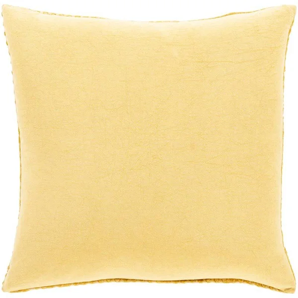 Surya WFL005-1818D Waffle 18 x 18 inch Bright Yellow/Saffron Pillow Kit Square