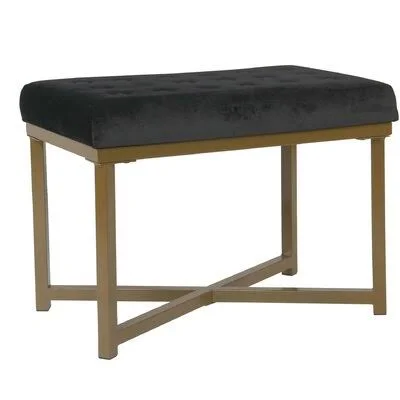 Simeon Tufted Ottoman Mercer41 Upholstery Color: Black
