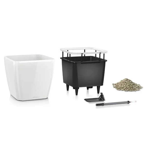 Lechuza Quadro LS Premium Planter Small High Gloss Taupe