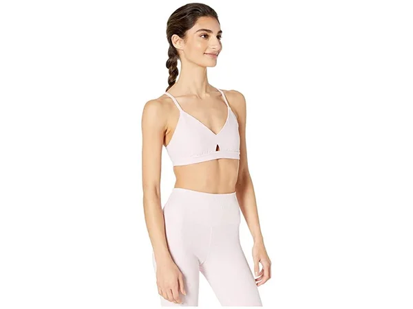 Alo Yoga, Alosoft Lounge Bra in Soft Pink Heather, Size: Small