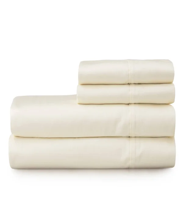 Welhome Cotton Sateen Sheet Set - Ivory - King