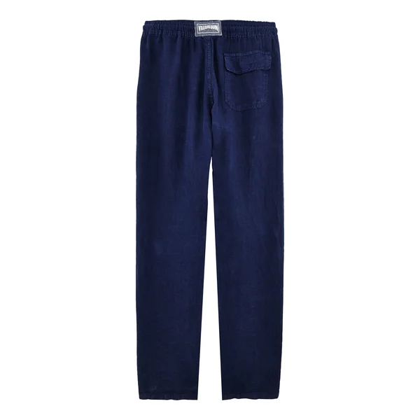 Vilebrequin Men Linen Pants Solid - Style: Pacha - Navy 6XL