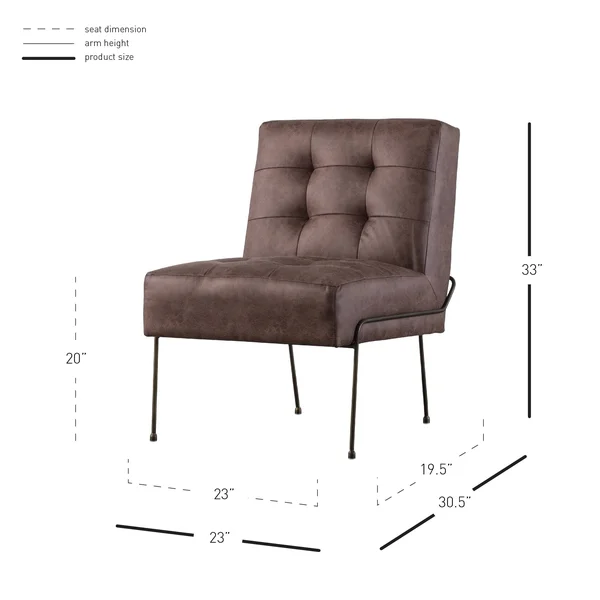 New Pacific Direct James PU Leather Chair, Devore Gray