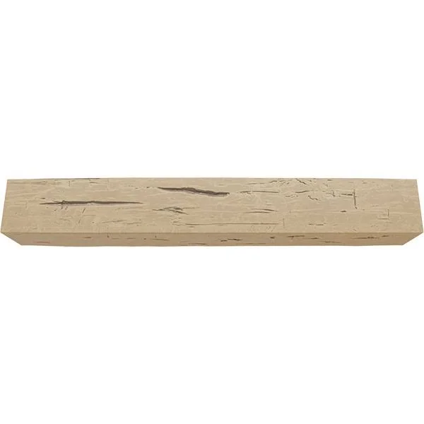 Ekena Millwork MANUHH04X08X72PP 4x22H x 8x22D x 72x22W Hand Hewn Faux Wood Fireplace Mantel, Natural Pine