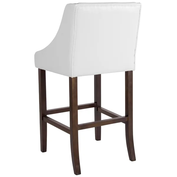 Lancaster Home 2 Pk. 30x22 High Transitional Barstool with Accent Nail Trim - 20x22W x 22x22D x 42x22H - Light Grey Fabric