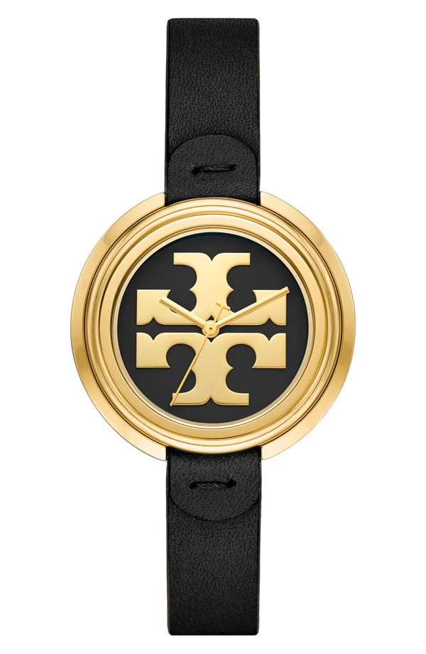 Tory Burch The Miller Leather Strap Watch - 36mm - Black