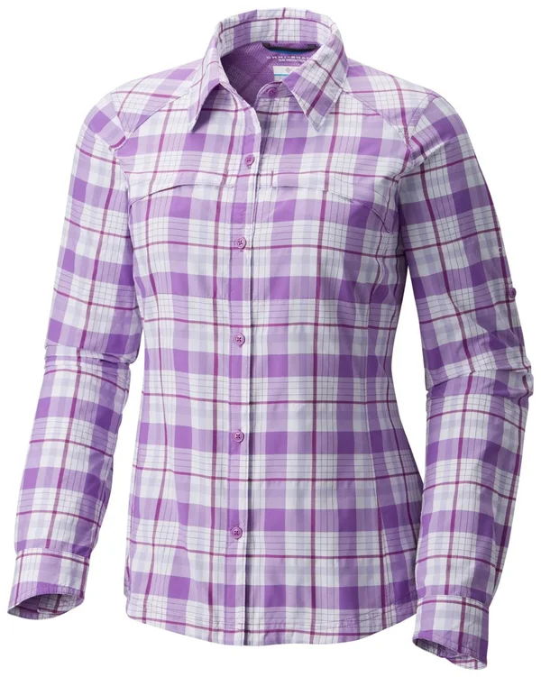 Columbia Silver Ridge Plaid Long Sleeve Shirt Crown Jewel Plaid XL
