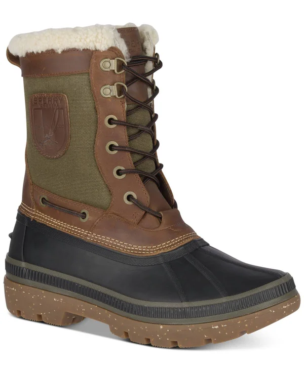 Men's Sperry Ice Bay Tall Boot Brown/Olive - Size 8M