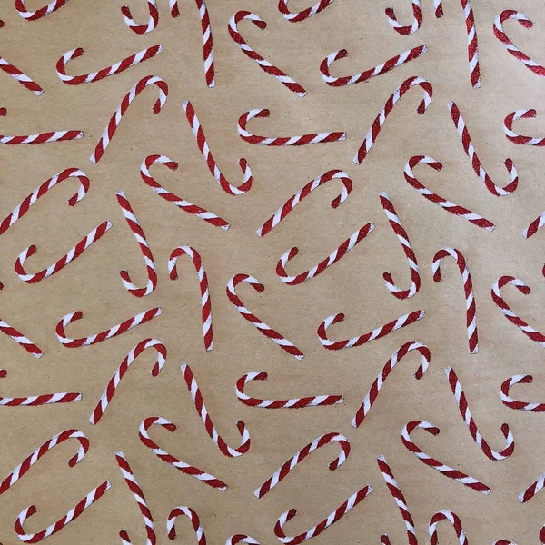 Bulk Ream Roll Christmas Gift Wrap Wrapping Paper, Kraft Candy Cane