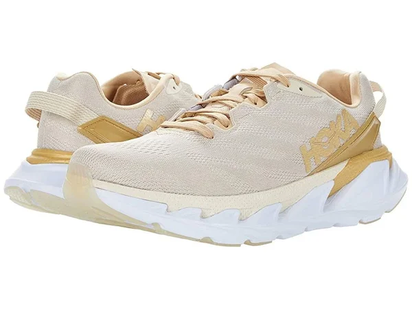Hoka Women's Elevon 2 Road Running Shoes in Almond Milk/White, Size 5
