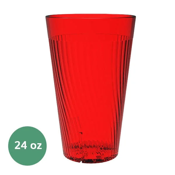 24 oz. Belize Tumbler - Polycarbonate, Red, Pack of 6, 2 Packs