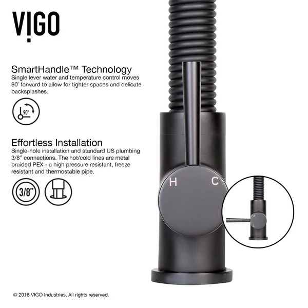 Vigo VG02001CHK1 Edison Chrome Pull-Down Spray Kitchen Faucet with Deck Plate