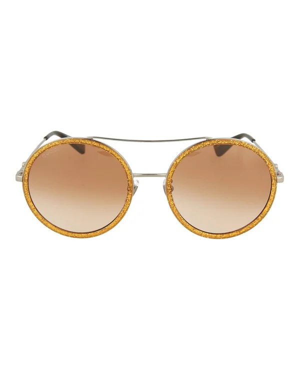 Gucci Round/Oval Sunglasses, Women's, Silver, Authenticity Guarantee, from Madaluxe Vault