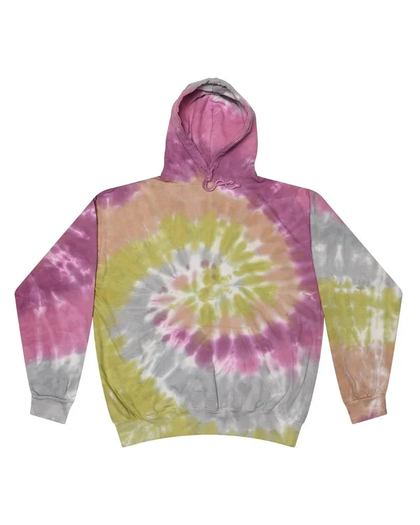 Tie-Dye Cd877 Adult 8.5 oz. Tie-Dyed Pullover Hood, Desert Rose, L