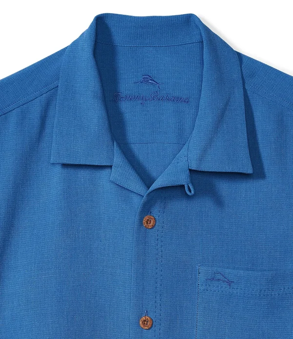 Tommy Bahama Royal Bermuda Camp Shirt Men's Clothing Navy : XL