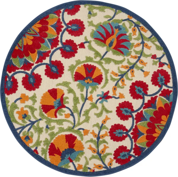 Nourison Aloha ALH20 Area Rug, Red/Multi, 7& x 10&