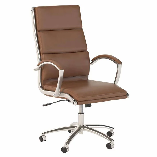 Cabot High Back Leather Executive Office Chair in Saddle Tan