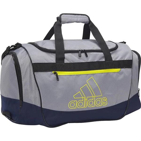 Adidas Defender Iii Medium Duffel, Grey/Dark Blue/Shock Yellow/Black, One Size
