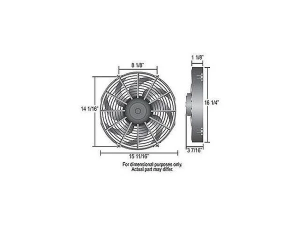 Derale 16116 16 in HO Extreme Electric Fan