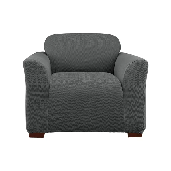 Sure Fit Modern Chevron Chair Slipcover Grey
