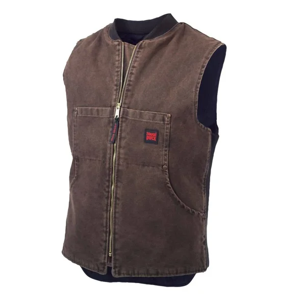 Tough Duck Adult Washed Quilt Lined Vest Brown XL