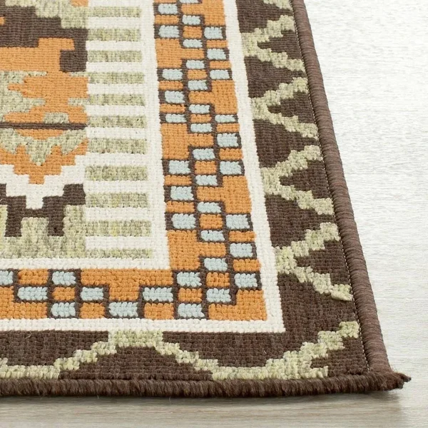 Safavieh Veranda VER096-0742 6&7x22 x 9&6x22 Green, Terracotta Area Rug
