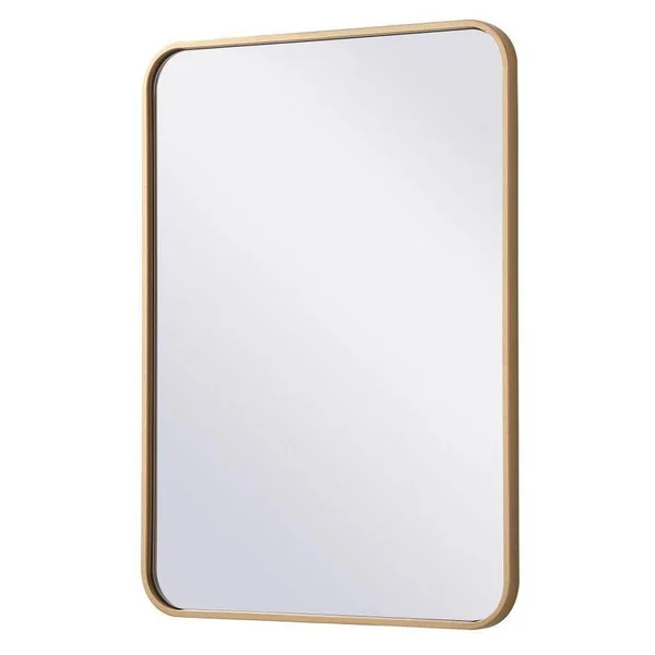 Elegant Decor MR802230BR Evermore 22 x 30 inch Soft Corner Metal Rectangular Mirror in Brass