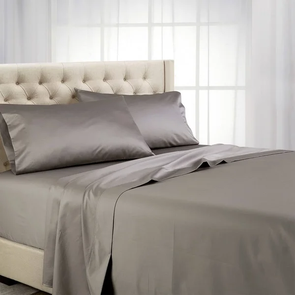1200 Thread Count Bed Sheets Luxury 100% Cotton Queen, Taupe