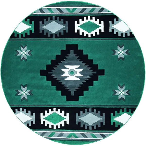 United Weavers Bristol Caliente Turquoise Area Rug - 7&10x22 Round