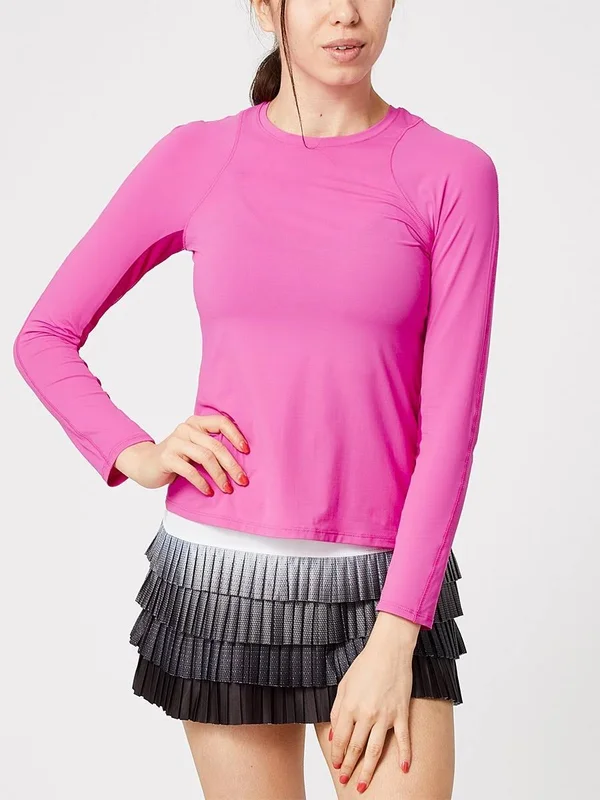 Lucky in Love Luv Breeze Long Sleeve Crew - Pitaya Pink Size Large
