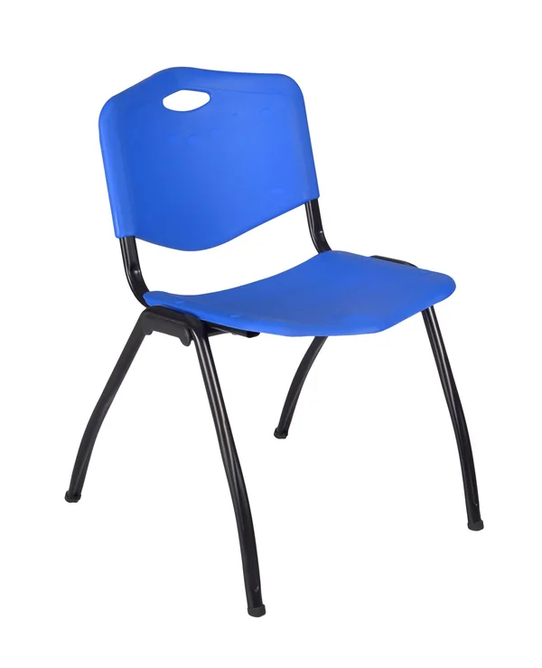 Regency 60x22 x 30x22 Kobe Training Table- Grey and 2 M Stack Chairs- Blue