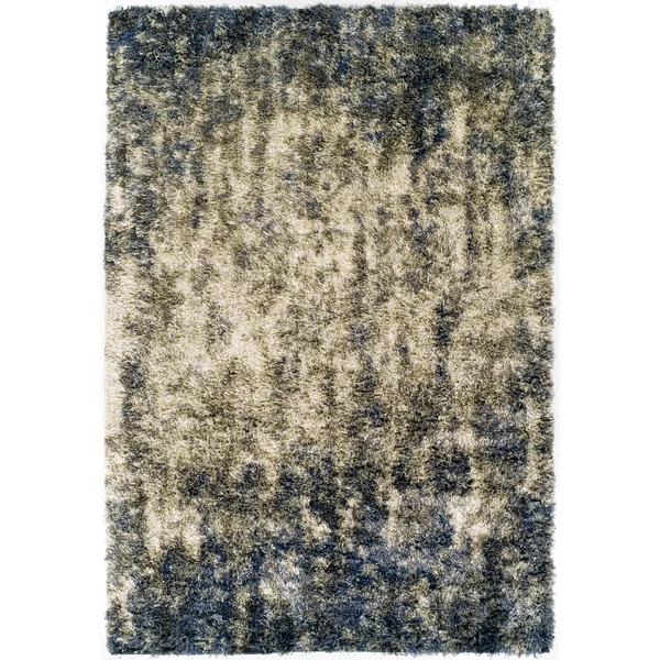 Addison Borealis Casual Plush Shag Blue Area Rug, Size: 5&3 inchx7&7 inch