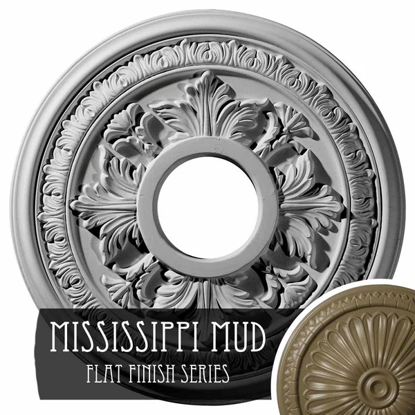 15 3/8 inchod x 4 1/4 inchid x 1 1/2 inchp Baltimore Ceiling Medallion (Fits Canopies Up to 5 1/2 inch), Hand-Painted Mississipp