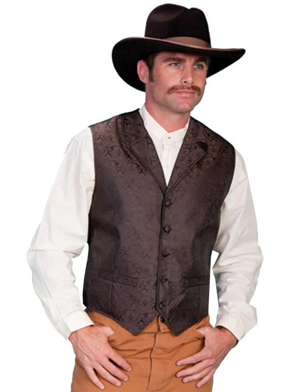Scully Old West Vest Mens Paisley Formal Polyester RW093 Black