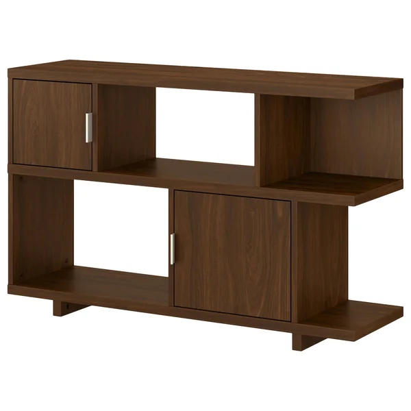 Kathy Ireland Home Madison Avenue Console Table with Storage - Modern Walnut