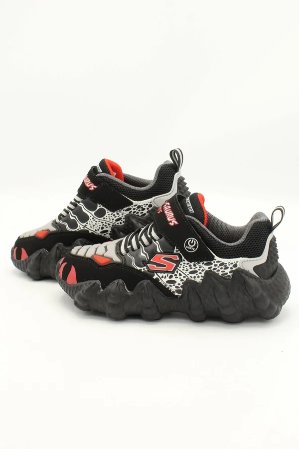 Skechers S Lights: Skech-O-Saurus Lights Black/Red - Size 2.0