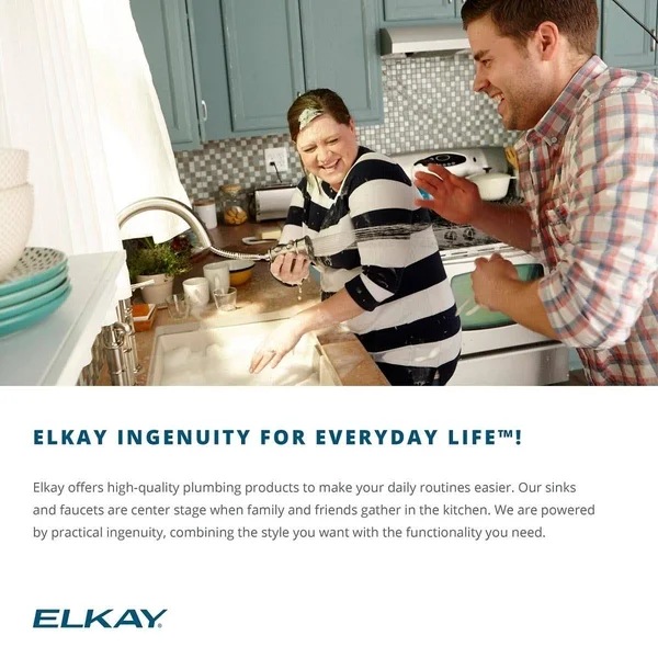 Elkay Lustertone ELUHAD211555 Single Bowl Undermount Stainless Steel ADA Sink