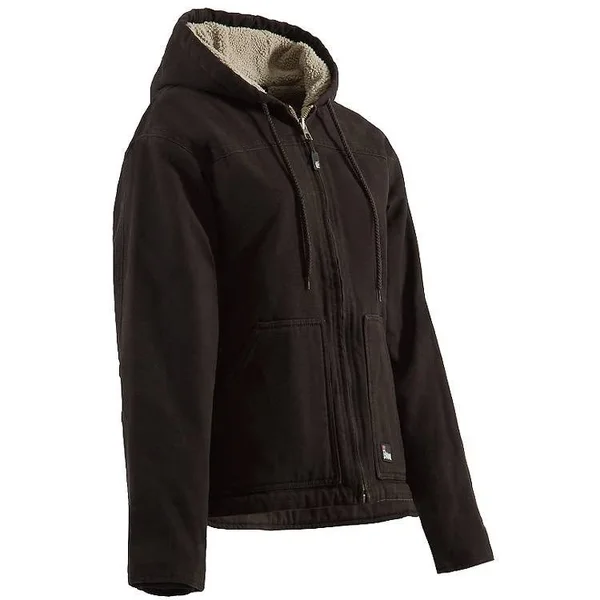 Berne Women's Washed Duck Sherpa-Lined Hooded Coat - Baltic Blue