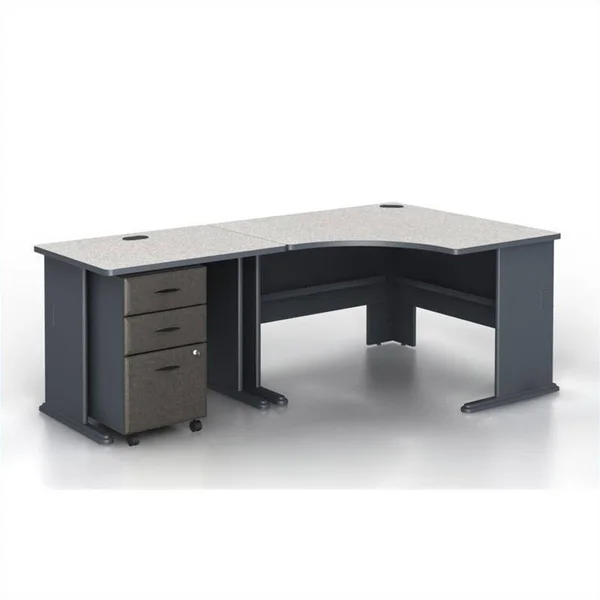 BBF Bush Business Series A 3-Piece Corner Computer Desk in Slate