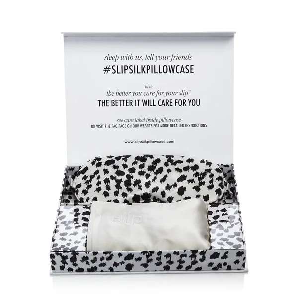 Slip - Beauty Sleep Silk Pillowcase & Eye Mask Set - Black/White