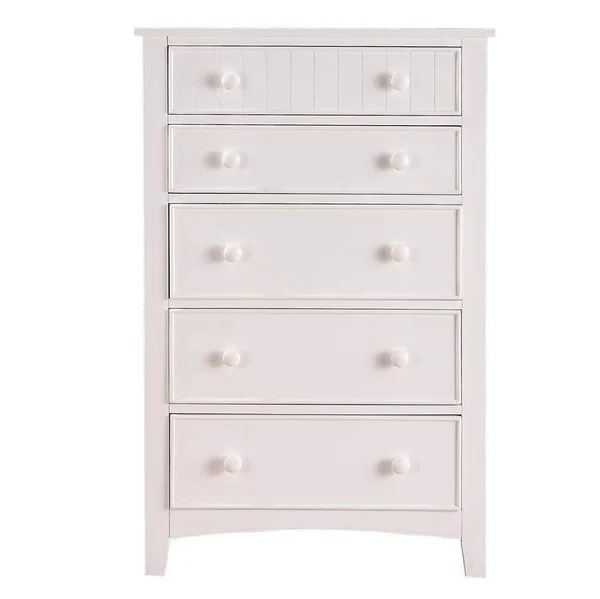White 5 Drawer Chest