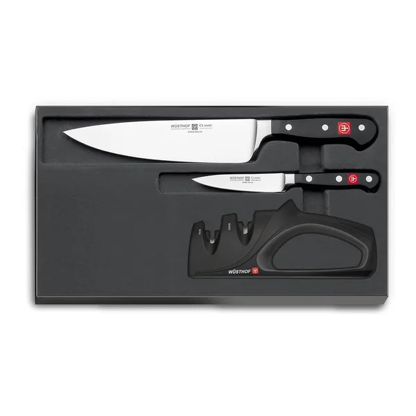 Wusthof - Classic - Knife Starter Set - 2 Pcs + Sharpener