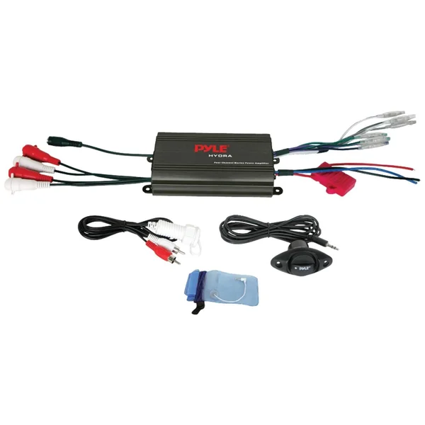 PYLE PLMRMP3B - Hydra Series 4-Channel 800-Watt Waterproof Micro Marine Class AB Amp - Black Finish