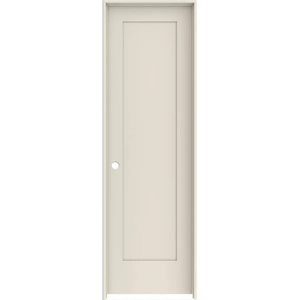 JELD-WEN 24 in. x 80 in. 1 Panel Shaker Right-Hand Solid Core Primed Wood Single Prehung Interior Door