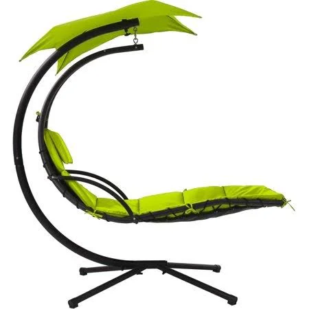Hanging-Chaise-Lounger-Chair-Arc-Stand-Air-Porch-Swing-Hammock-Chair-Canopy - 74.8" x 50" x 82.68"
