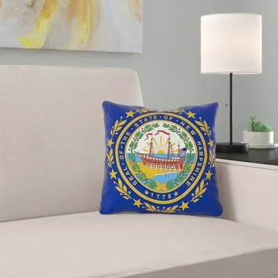 New Hampshire Flag in, Poly Proplin/Throw Pillow-Concealed Zipper-Indoo East Urban Home Size: 26x22 x 26