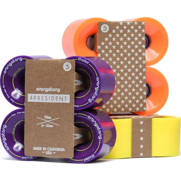 Orangatang Wheels 4 President 70 mm 80A Cruising (Orange, Set of 4)